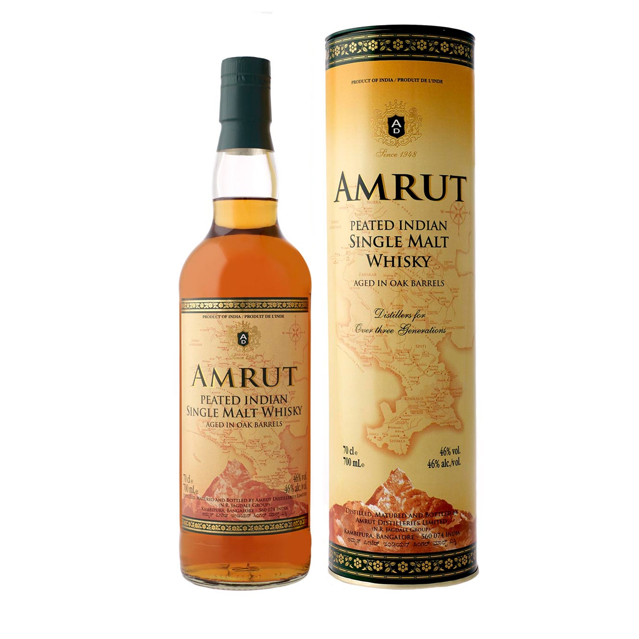 Amrut Whisky international PEATED 700 ml