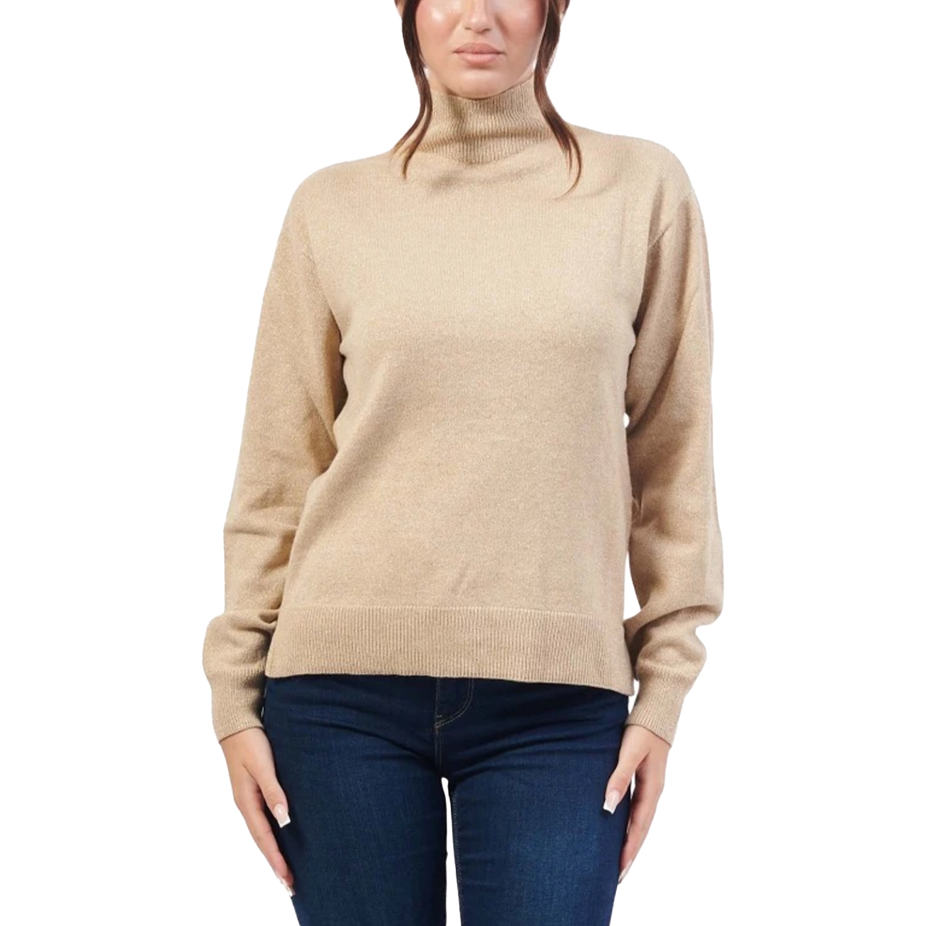 Armani Exchange Bluze Women's Knit Turtleneck Beige XL
