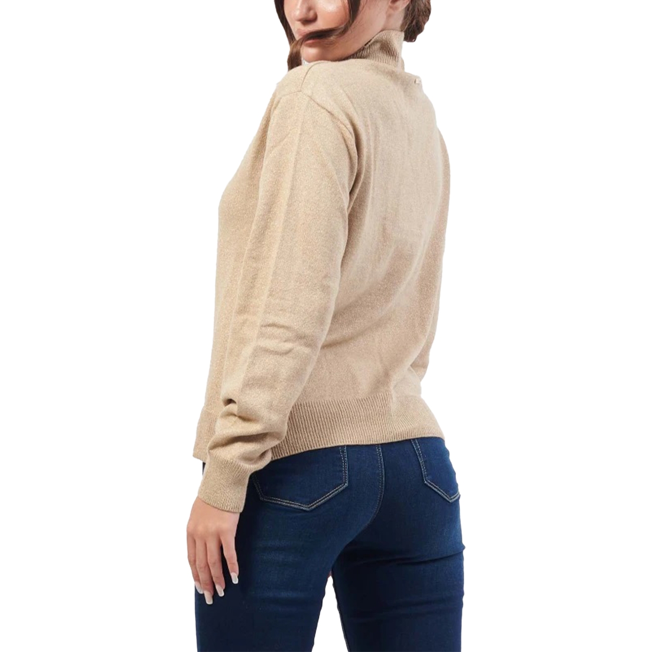 Armani Exchange Bluze Women's Knit Turtleneck Beige XL