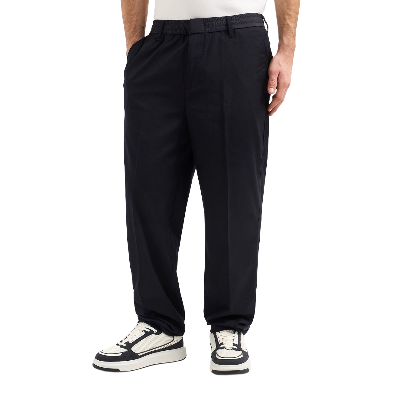 Armani Exchange Pantaloni Slim Fit Twill Trousers Navy Blue 36