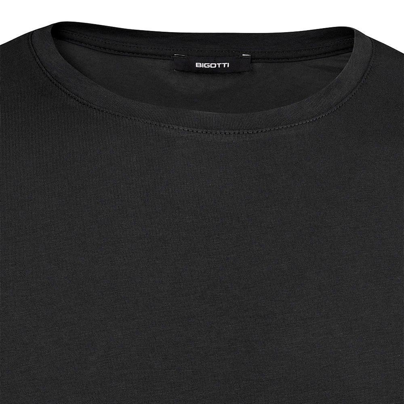 Bigotti Tricouri Tricou Slim Negru Guler Rotund Bumbac 95% XL