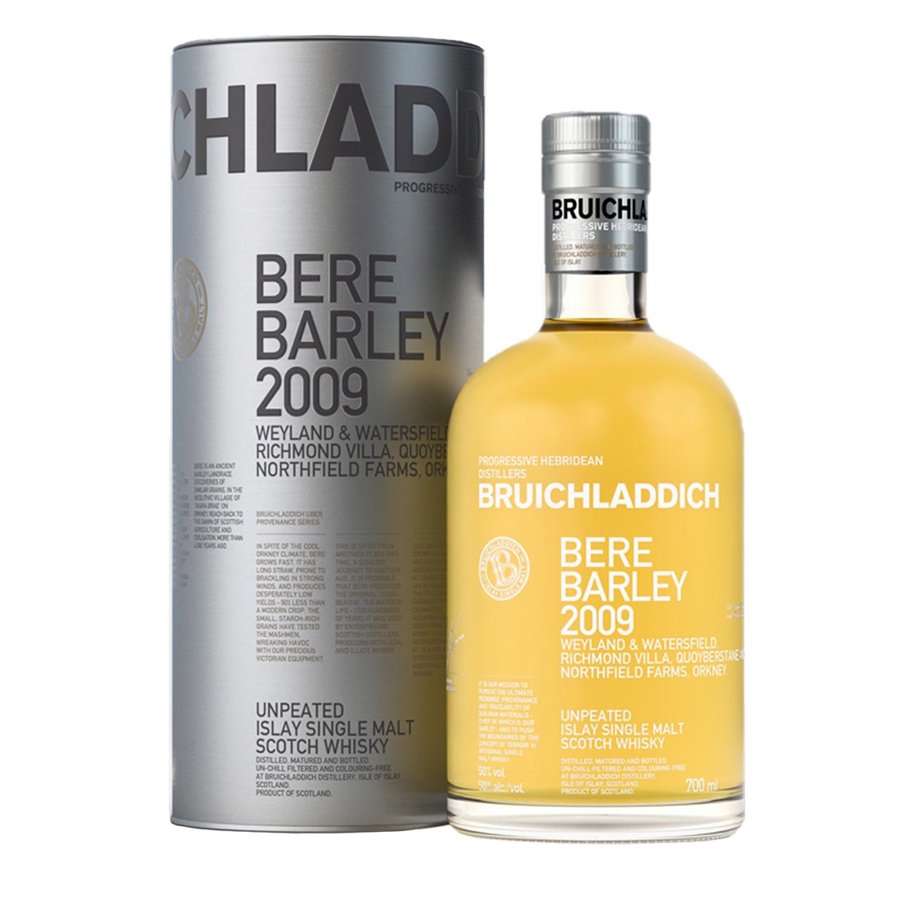 Bruichladdich Whisky scotian BERE BARLEY 2009 700 ml