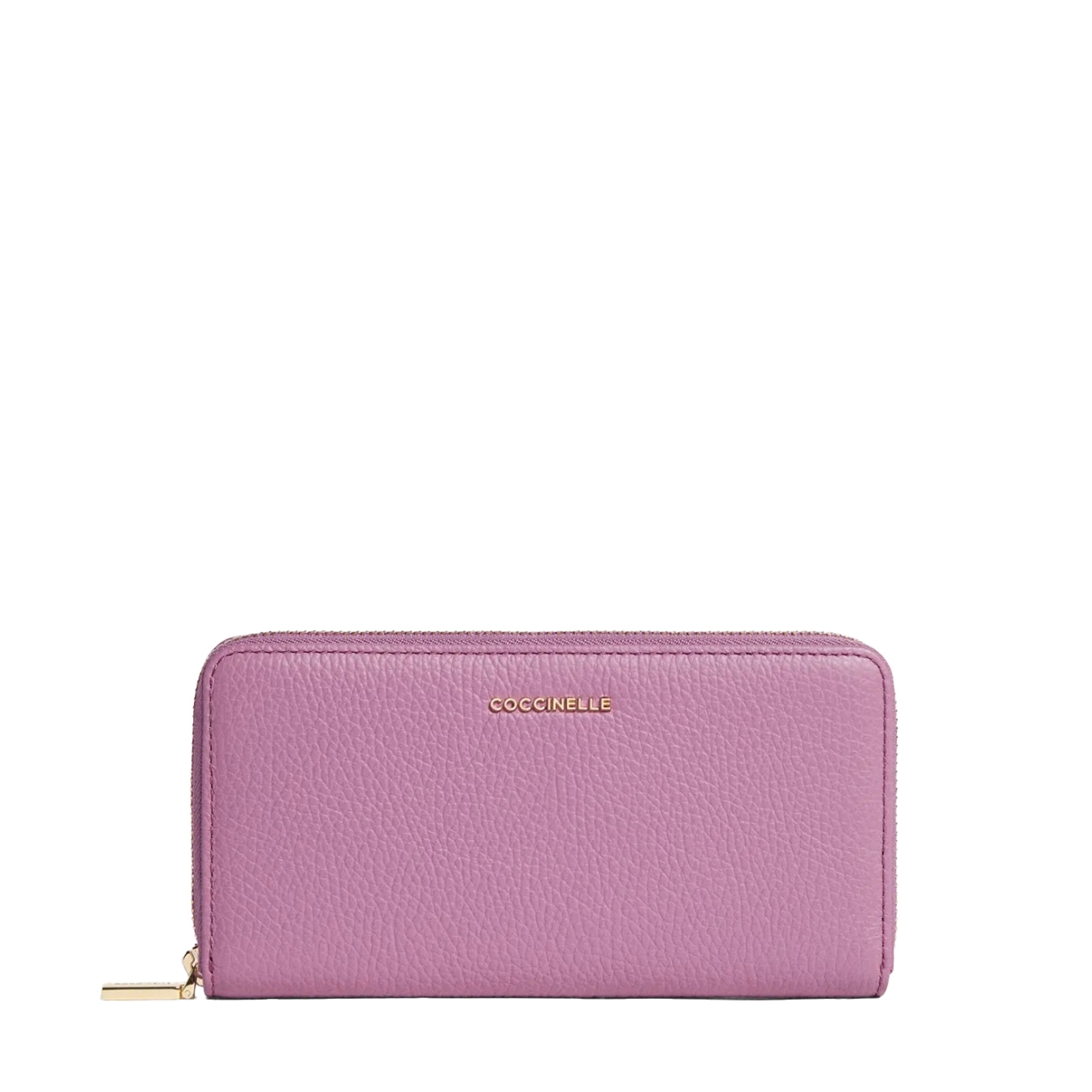 Coccinelle Portofele Metallic Large Zip Around Grained Leather Wallet Jellyfish 