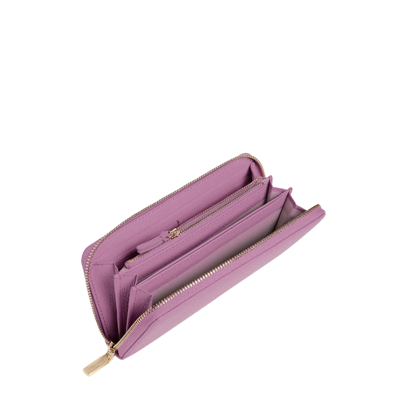 Coccinelle Portofele Metallic Large Zip Around Grained Leather Wallet Jellyfish 