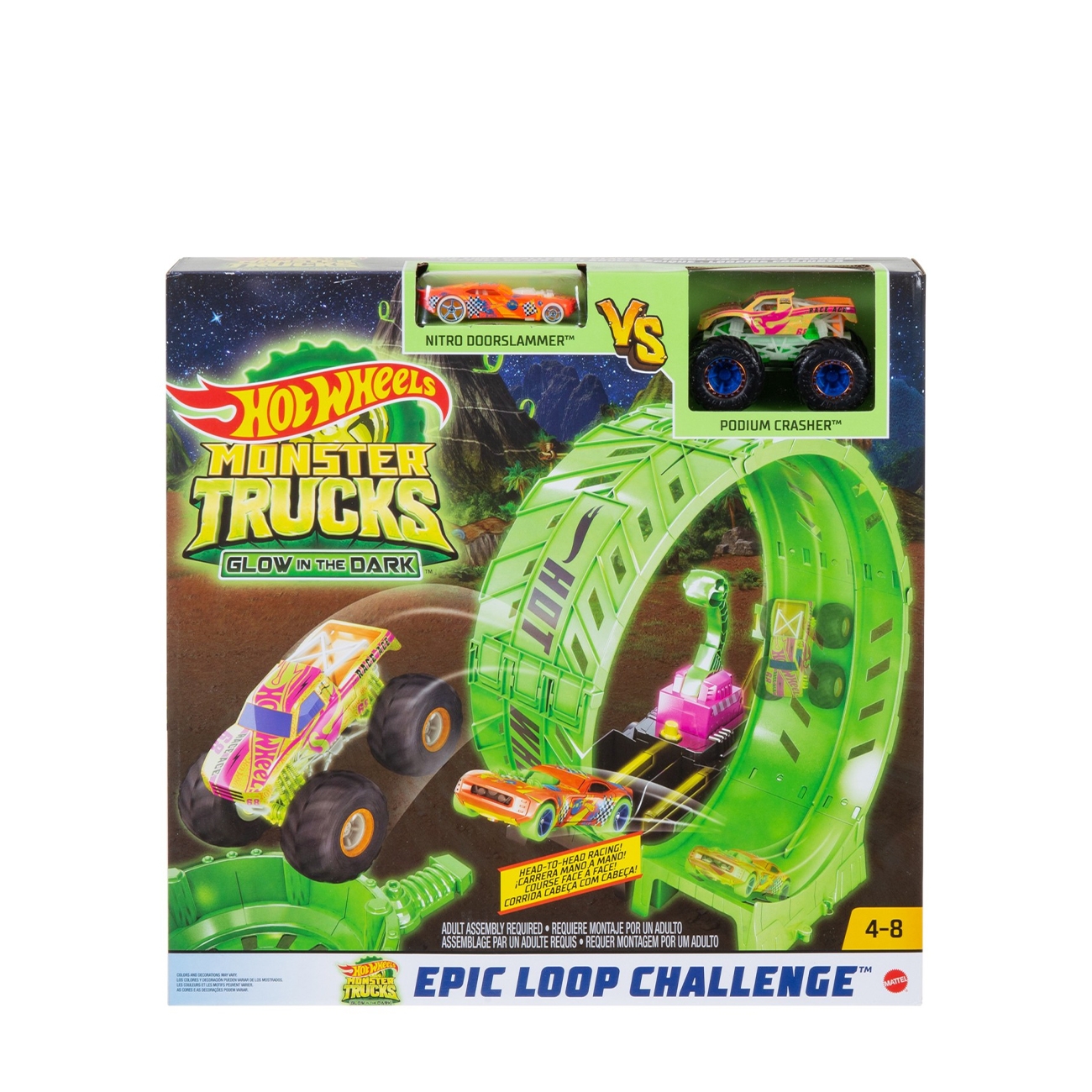 HOT WHEELS Vehicule Monster Trucks Glow in the Dark Epic Loop Challenge 