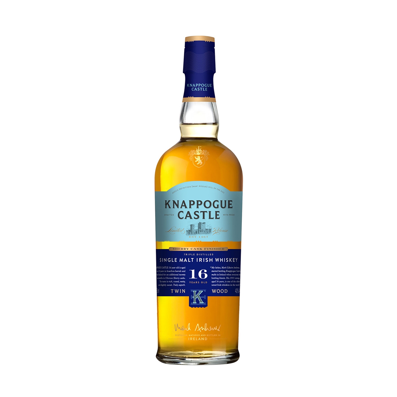 Knappogue Castle Whiskey irlandez 16YO 700 ml
